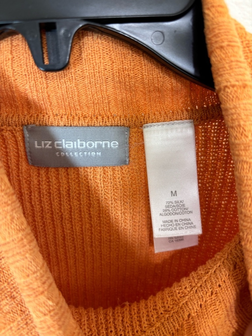 Liz Claiborne silk chic minimalist Short-Sleeve Turtleneck Sweater - Orange - Picture 6 of 6